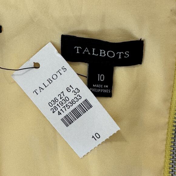 NWT Talbots Knit Fit & Flare Dress Size 10 Yellow Basket Weave Lined Pockets - Picture 10 of 12
